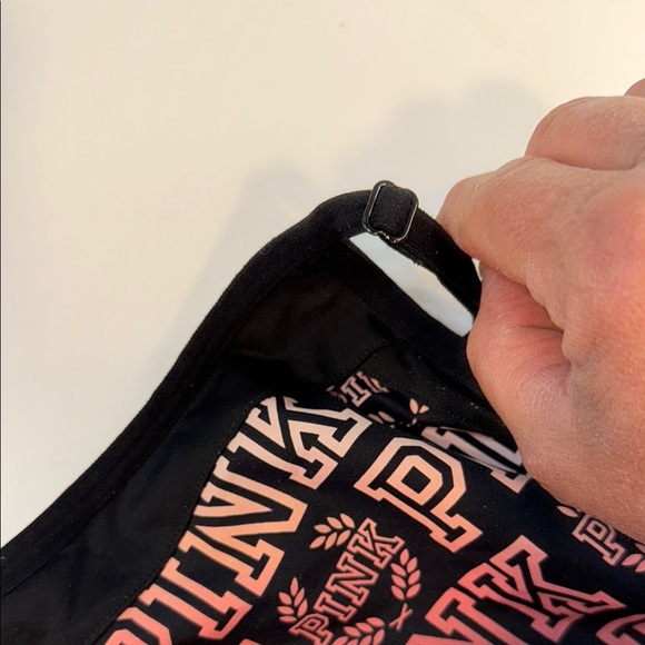 PINK Ultimate Victoria's Secret Black Sports Bra, Sz LG - Picture 4 of 7